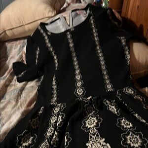LuLaRoe Black and White Embellished Tiered Cocktail Dress